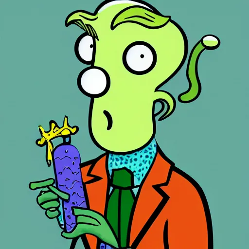 Image similar to handsome squidward, male, detailed pop art