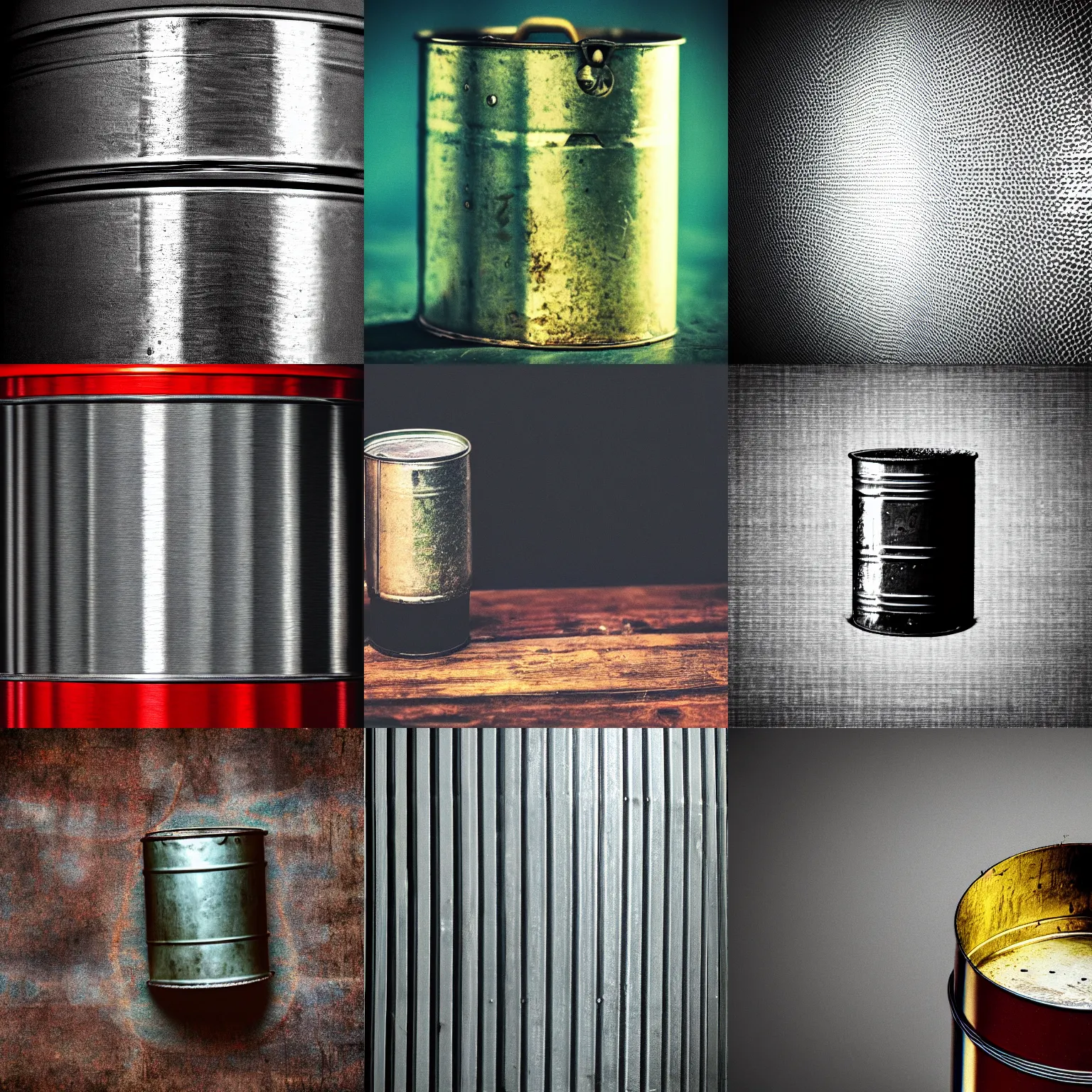 Prompt: tin can, abstract photo, 4 k hd