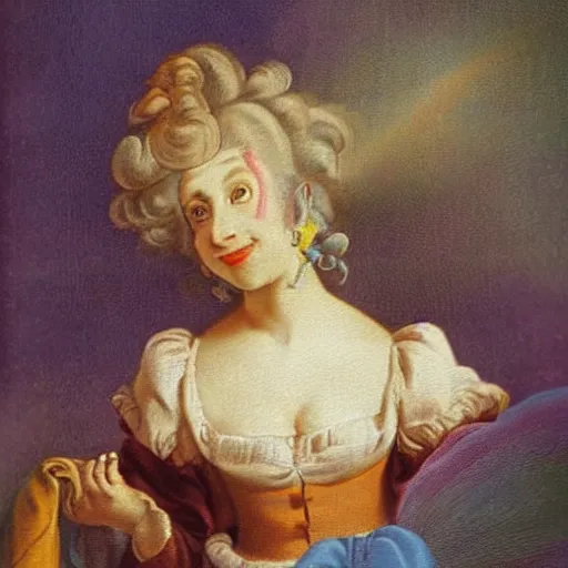 Image similar to helga pataki's teeth, soft rainbow, painting by francois boucher, sad fraggle eyes