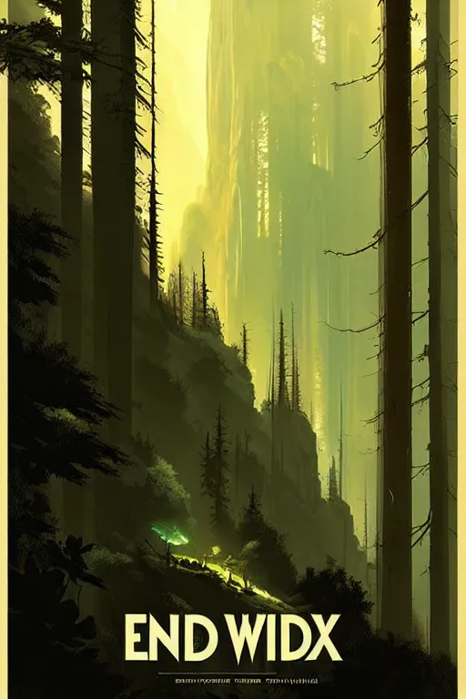 Prompt: greg rutkowski travel poster endor