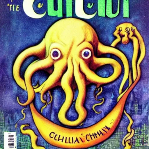 Image similar to cthulhu on the cover of a magazine