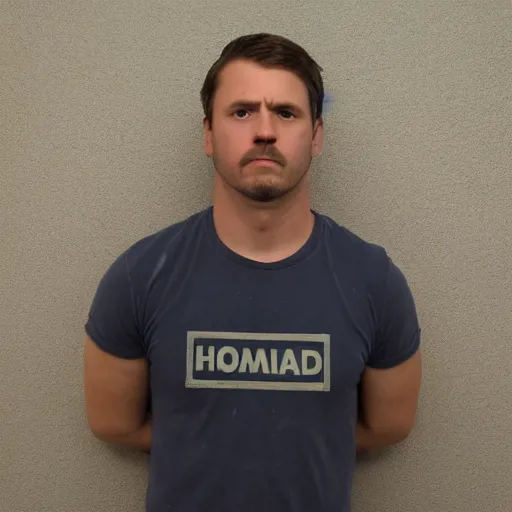 Prompt: Homelander Mug Shot