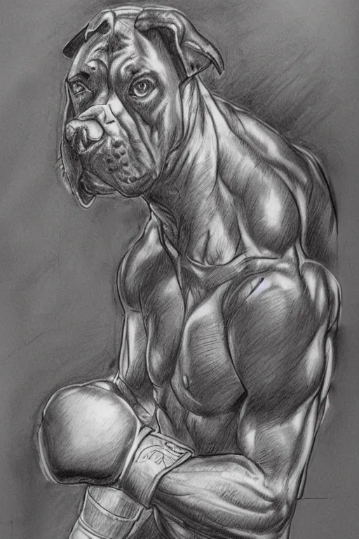 Image similar to highly detailed pencil sketch of a retired boxer sitting outside the boxing ring by todd mcfarlane and joe madureira