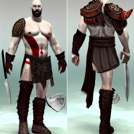 Image similar to benjamin netanyahu!!! as kratos from god of war