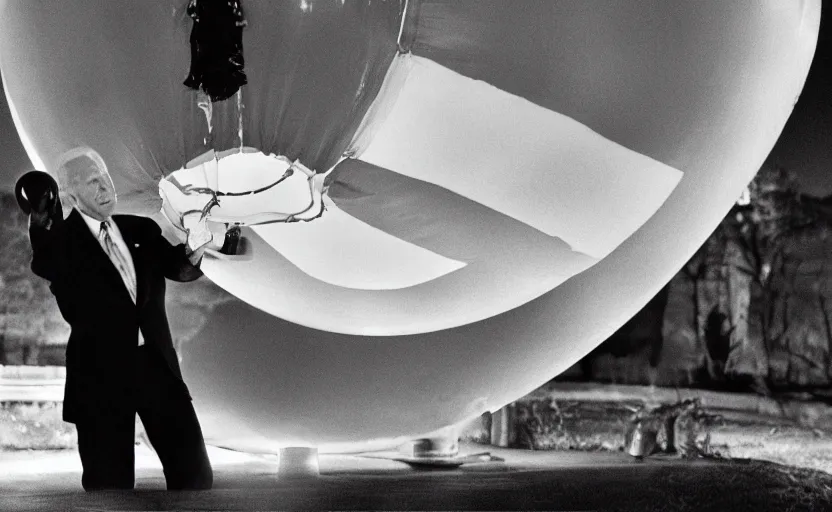 Image similar to joe biden inflating like a balloon, romance novel cover, in 1 9 9 5, y 2 k cybercore, low - light photography, still from a ridley scott movie