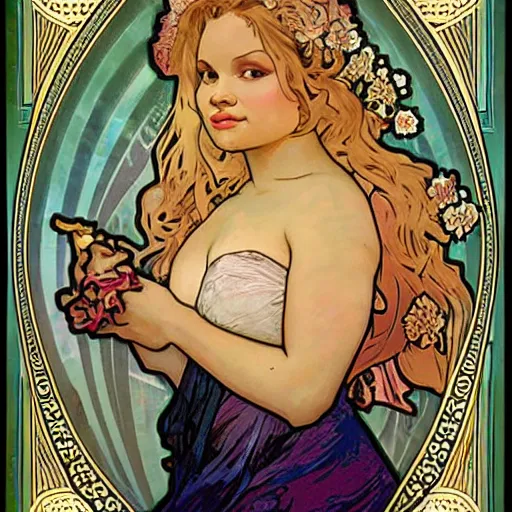 Image similar to lucious trisha paytas alphonse mucha