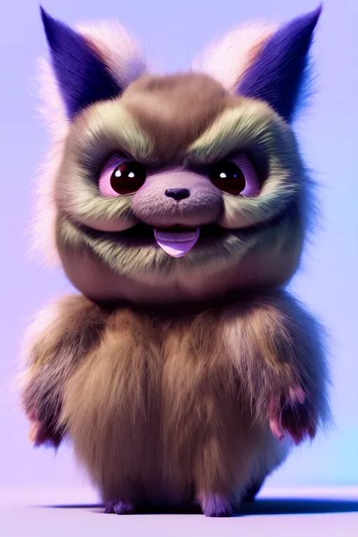 Image similar to high quality 3 d render hyperrealist very cute multicolor stripped fluffy! tarantula cat hybrid highly detailed, vray smooth, in the style of detective pikachu, hannah yata charlie immer, dramatic blue light, low angle, uhd 8 k, sharp focus