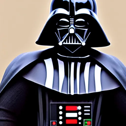 Prompt: darth vader showing masculine abs,