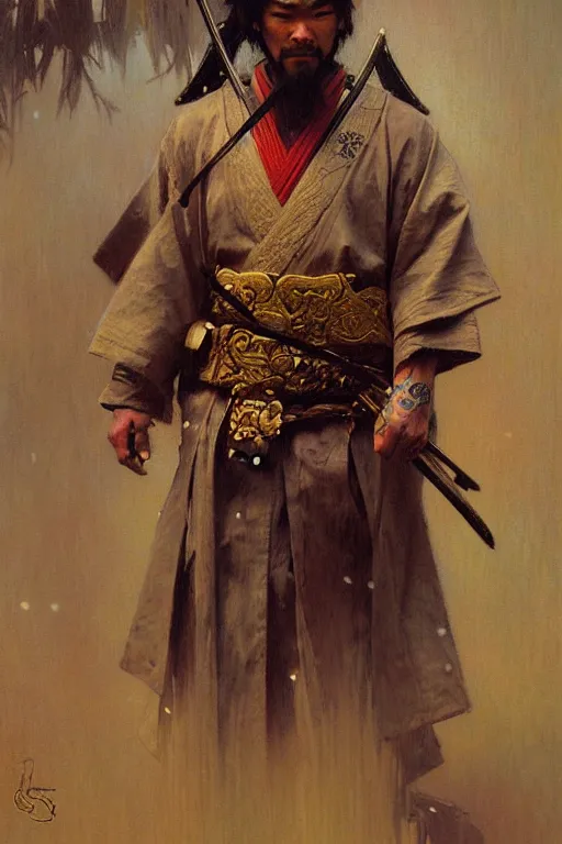 Image similar to samurai, painting by gaston bussiere, craig mullins, greg rutkowski, alphonse mucha