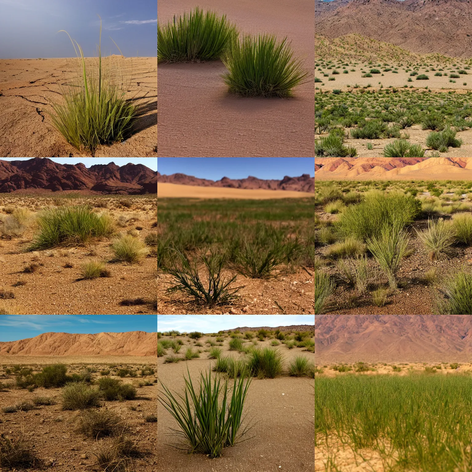 Prompt: grass in the desert