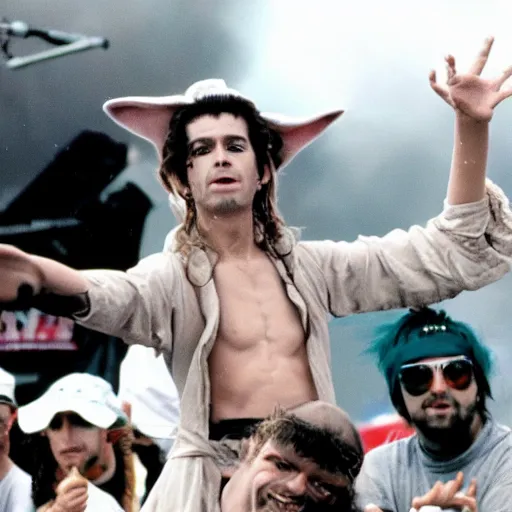 Image similar to Yoda Performing at Woodstock 99 with The Beastie Boys