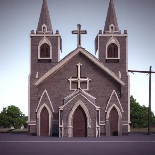 Prompt: a church in all, clash royal style characters, unreal engine 5, octane render, detailed, cinematografic, cinema 4 d