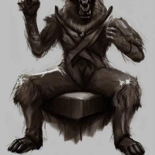 Image similar to a humanoid german shepherd beast - man, sitting on a couch and puts on jeans, artstation, concept art, smooth, sharp foccus ilustration, artstation