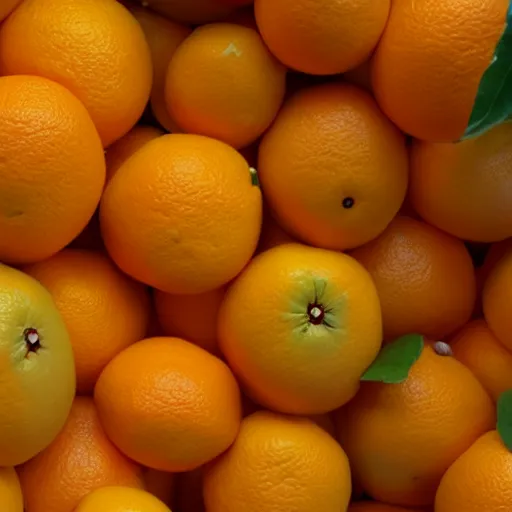 Image similar to orange fruit with human eyes and mouth