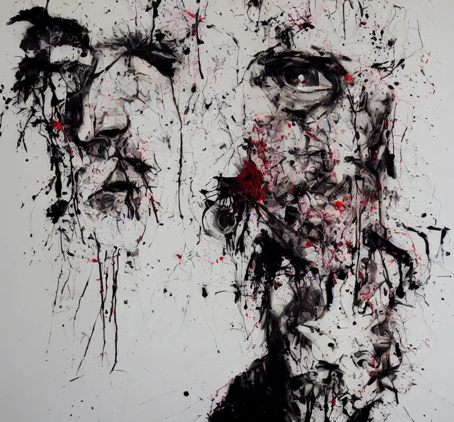 Prompt: portrait, vintage, glorious, nightmare art by antony micallef