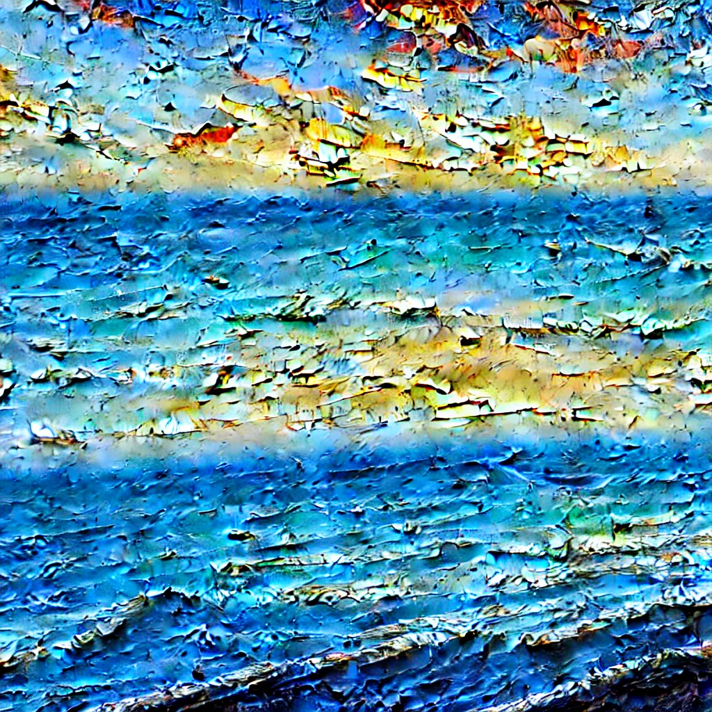 Image similar to an impasto oil painting of beautiful maritime scenery, detailed