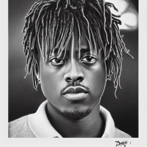 Prompt: Juice WRLD pencil drawing by Paul cadden 4k detail