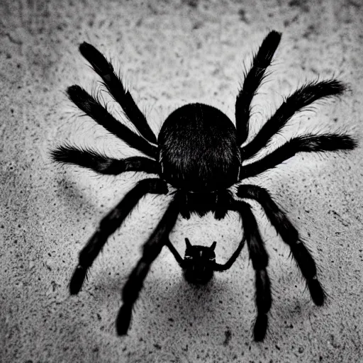 Image similar to a spider with a cat's head, photography