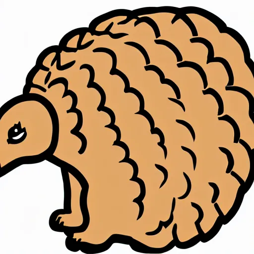 Image similar to a cute vector logo of a pangolin, hd, simplistic, white background