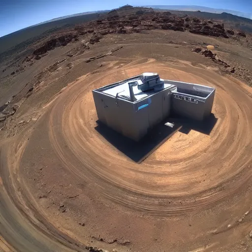 Prompt: GoPro footage of the Black Mesa Research Facility