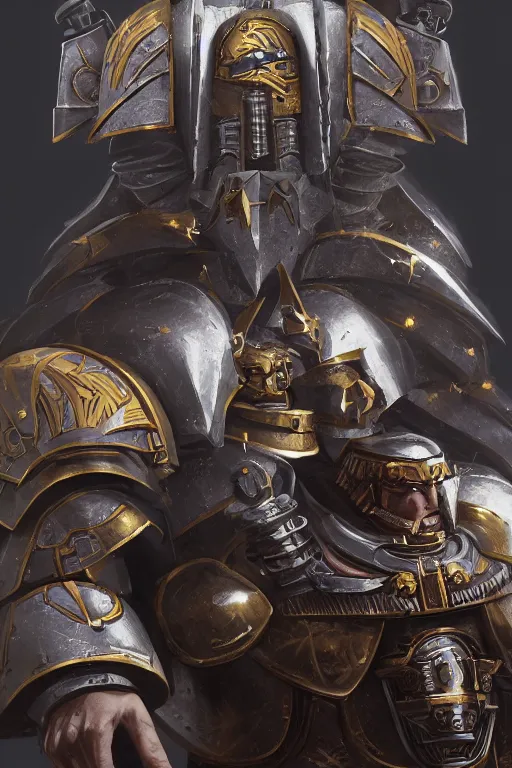 Image similar to armor portrait heros warhammer 4 0 k horus heresy fanart - the primarchs emperor by johannes helgeson animated with vfx concept artist & illustrator global illumination ray tracing hdr fanart arstation zbrush central hardmesh 8 k octane renderer comics stylized