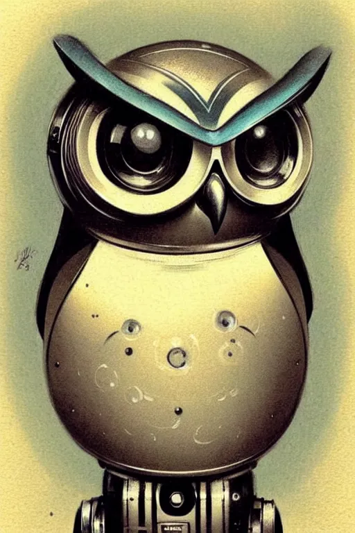 Image similar to (((((1950s robot camera owl . muted colors.))))) by Jean-Baptiste Monge !!!!!!!!!!!!!!!!!!!!!!!!!!!!!!