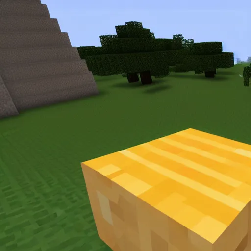 Prompt: minecraft made of cheese