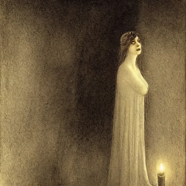 Image similar to beautiful portrait of The princess of The Cold by Alfred Kubin, environment and concept art, iridescent, flickering light, extremely detailed