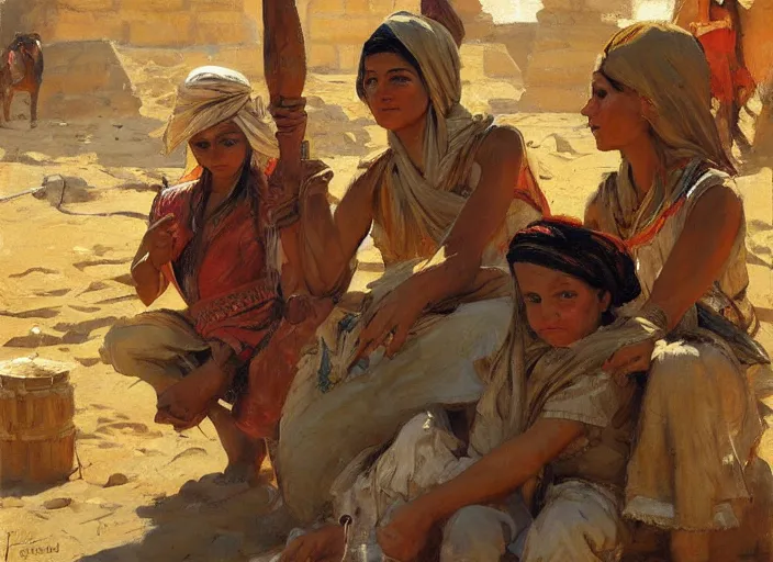 Prompt: a highly detailed beautiful portrait of the country egypt, by gregory manchess, james gurney, james jean