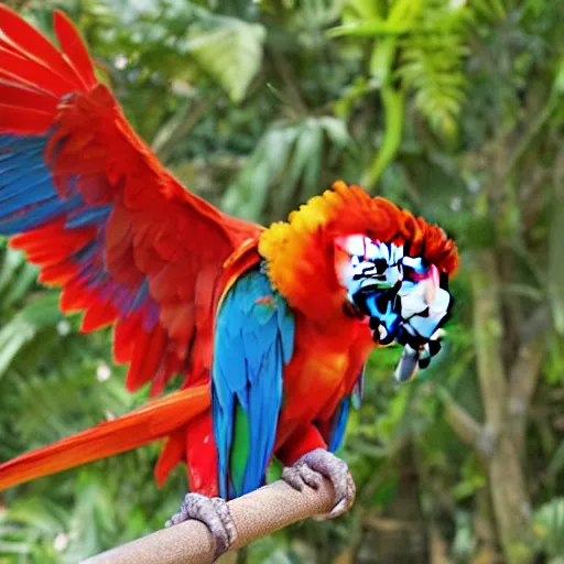 Image similar to high res Scarlet macaw with its wings open 4k