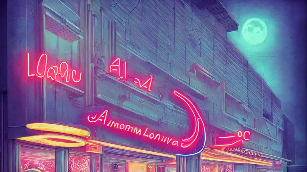 Prompt: art deco bowling alley, neon flamingo, ultra detail, photoreal, soft moonlight lighting, realistic, wide angle, sharp focus, 8 k high definition, insanely detailed, intricate, elegant, art by artgerm and wlop