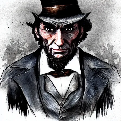 Prompt: hunter abe lincoln in bloodborne