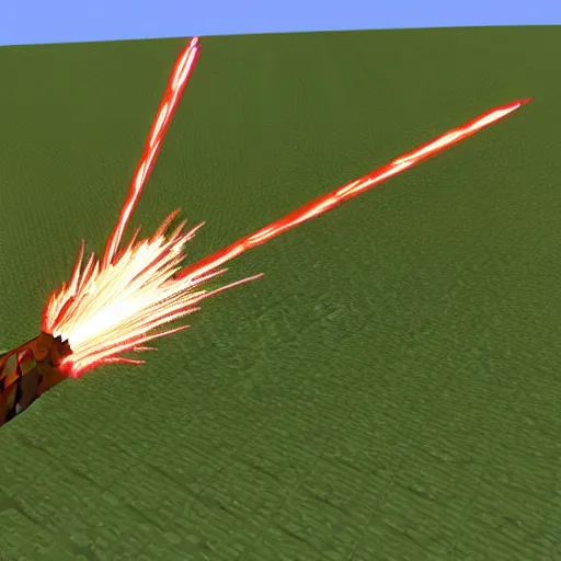 Prompt: 3d render of a minecraft firework arrow