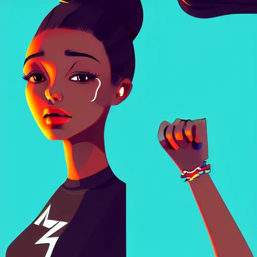 Image similar to 2 d character design, female rapper, vector art, digital art, portrait, 4 k, 8 k, sharp focus, smooth, illustration, concept art, music artist