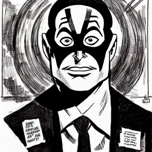 Image similar to elon mask, by will eisner,