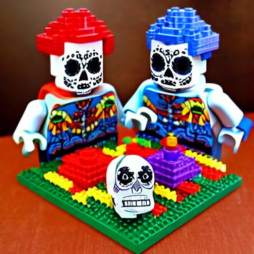 Prompt: day of the dead lego set