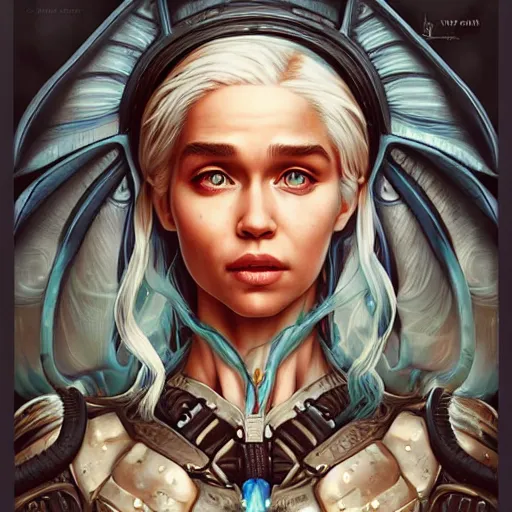 Image similar to Lofi BioPunk portrait daenerys targaryen with a dragon Pixar style by Tristan Eaton Stanley Artgerm and Tom Bagshaw