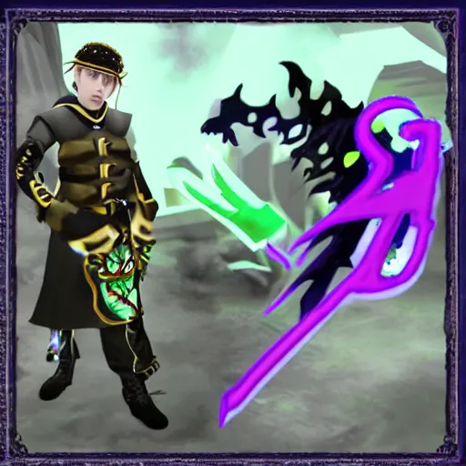 Image similar to bladee as a runescape character, osrs