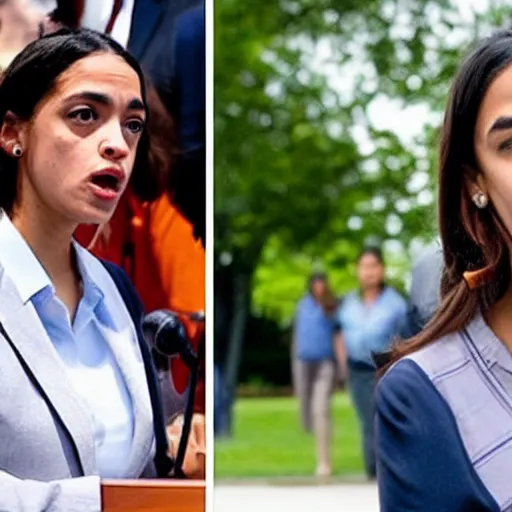 Image similar to Alexandria Ocasio-Cortez getting bullied on a playground by other members of congress