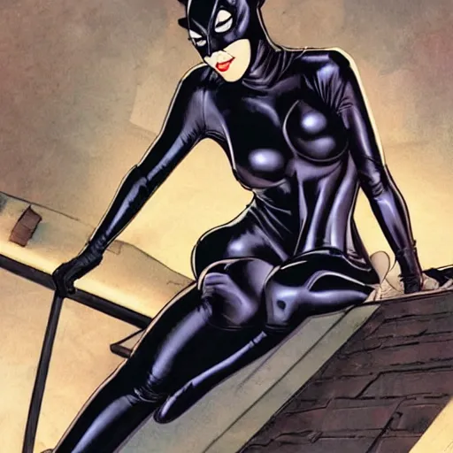 Image similar to Catwoman laying down