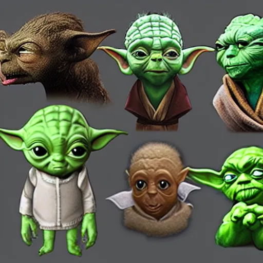 Image similar to various members of Yoda's species