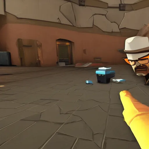 Image similar to walter white in team fortress 2, gameplay, highly intricate, highly detailed, 8k,