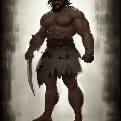 Image similar to character sheet of barbarian warrior, muscular, handsome, chiseled, by greg rutkowski and studio ghibli, digital art, trending on artstation, highly detailed, concept art, beautiful, masterpiece