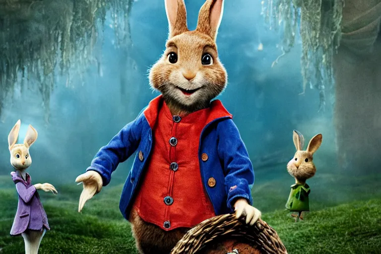 Prompt: Peter Rabbit in Coraline (2007), highly detailed, high quality, HD, 4k, 8k, Canon 300mm, professional photographer, 40mp, lifelike, top-rated, award winning, realistic, sharp, no blur, edited, corrected, trending