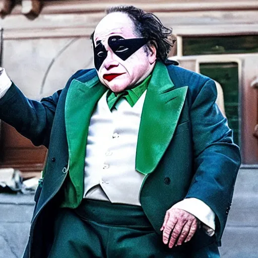 Image similar to A still of Danny Devito in Joker (2019)