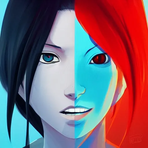 Image similar to face icon stylized minimalist bleach, loftis, cory behance hd by jesper ejsing, by rhads, makoto shinkai and lois van baarle, ilya kuvshinov, rossdraws global illumination