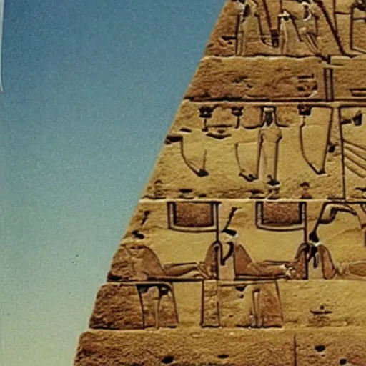 Prompt: mcdonald's ad discovered inside an ancient egyptian pyramid