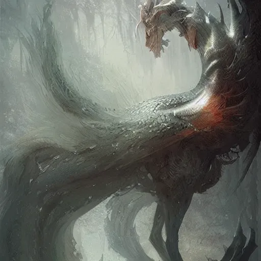 Image similar to a beautiful new creature from folklore, clear detailed view. ethereal fantasy art by greg rutkowski