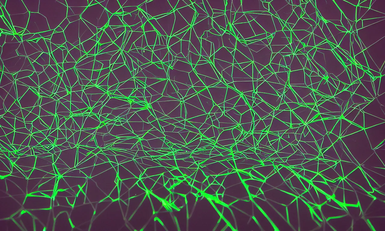 Image similar to reflexion neon cyberpunk voronoi depth fog wires connexion