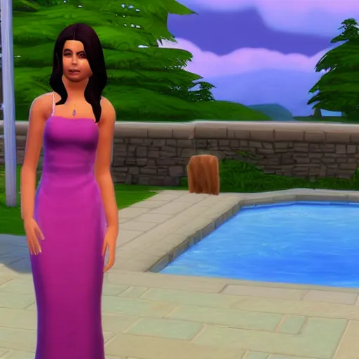 Prompt: Selena Gomez in The Sims 3